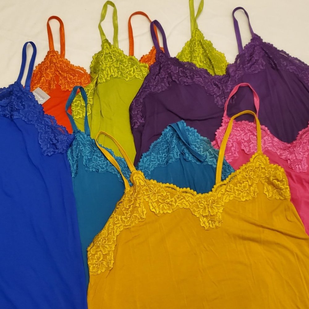 Lot of 7 Lane Bryant lace camis